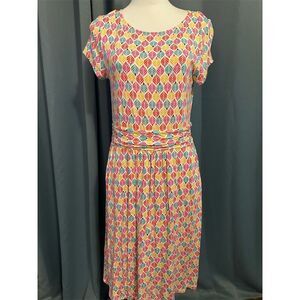 Boden Amelie Floral Leaf Print Dress Size 8 Knee Length Casual Pockets